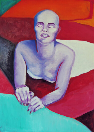 Painting titled "Relax femme" by Sara Raquel Sarangello, Original Artwork, Oil
