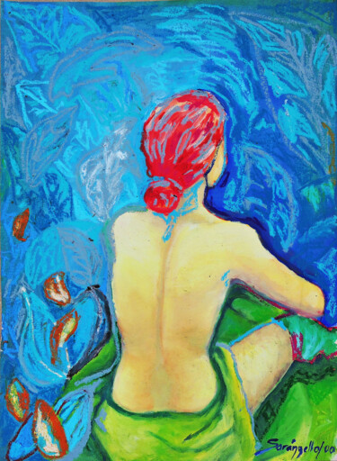 Malerei mit dem Titel "Relax, huile." von Sara Raquel Sarangello, Original-Kunstwerk, Öl