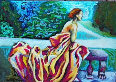 Peinture intitulée "La dame du bois." par Sara Raquel Sarangello, Œuvre d'art originale, Huile