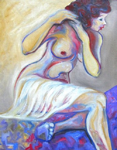 Pittura intitolato "DESNUDO NUDE OIL" da Sara Raquel Sarangello, Opera d'arte originale, Olio