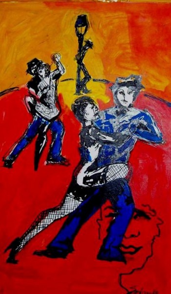 Peinture intitulée "DANCE TANGO" par Sara Raquel Sarangello, Œuvre d'art originale, Encre