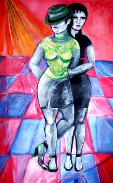 Ζωγραφική με τίτλο "Tango Dancers music" από Sara Raquel Sarangello, Αυθεντικά έργα τέχνης, Λάδι