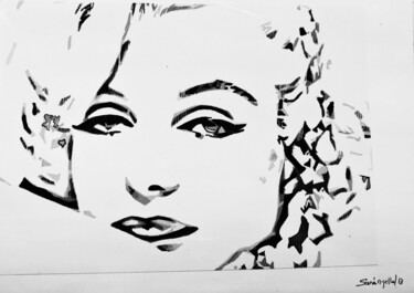 Desenho intitulada "Marilyn" por Sara Raquel Sarangello, Obras de arte originais, Tinta