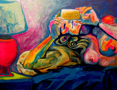 Painting titled "Selfie nude" by Sara Raquel Sarangello, Original Artwork, Acrylic