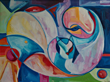 Картина под названием "room" - Saraqui, Подлинное произведение искусства, Масло