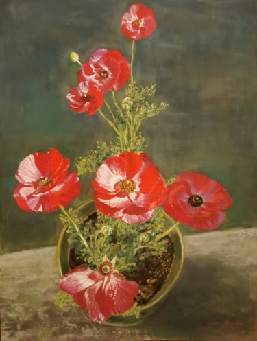 Pintura intitulada "Flores brilhantes n…" por Sara Araújo, Obras de arte originais, Pastel