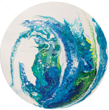 Abstract blue wave Painting titled "Abstract blue wave" by Svetlana Saratova, Original Art, Acrylic