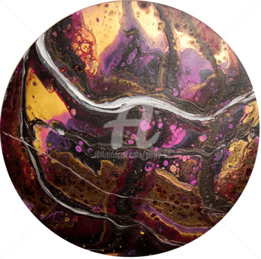 Burgundy abstraction with white stripe Painting titled "Burgundy abstractio…" by Svetlana Saratova, Original Art, Acrylic