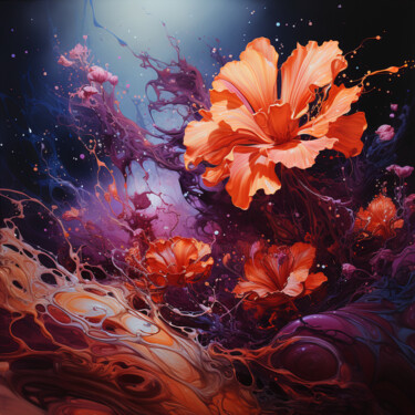 Цифровое искусство под названием "Fancy flowers-3" - Saras, Подлинное произведение искусства, Изображение, сгенерированное ИИ