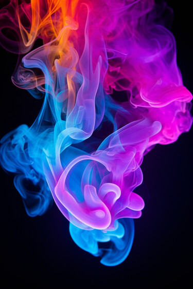 Arte digitale intitolato "Colored smoke on a…" da Saras, Opera d'arte originale, Pittura digitale