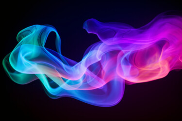 Arte digital titulada "Colored smoke on a…" por Saras, Obra de arte original, Imagen generada por IA