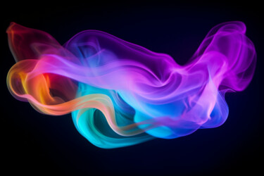 Цифровое искусство под названием "Colored smoke on a…" - Saras, Подлинное произведение искусства, Изображение, сгенерированн…