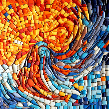 Цифровое искусство под названием "Sea wave" - Saras, Подлинное произведение искусства, Изображение, сгенерированное ИИ