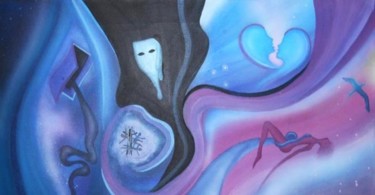Pittura intitolato "pensieri notturni" da Sara Silberstein, Opera d'arte originale