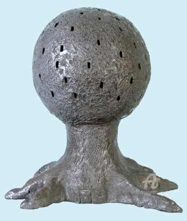 Skulptur mit dem Titel "Sculpture "Boule Ri…" von Sarcie, Original-Kunstwerk, Terra cotta