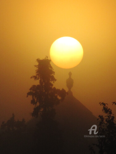 Photographie intitulée "Soleil levant jaune…" par Sarcie, Œuvre d'art originale, Photographie numérique Monté sur Autre pann…