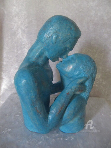 Скульптура под названием "Sculpture "Baiser b…" - Sarcie, Подлинное произведение искусства, Терракота