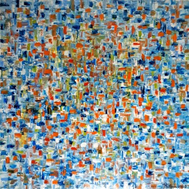 Картина под названием "Blue Sky" - Fatima Sardinha, Подлинное произведение искусства, Масло Установлен на Деревянная рама дл…