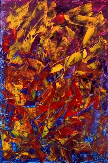 Картина под названием "I Rise" - Fatima Sardinha, Подлинное произведение искусства, Масло Установлен на Деревянная рама для…