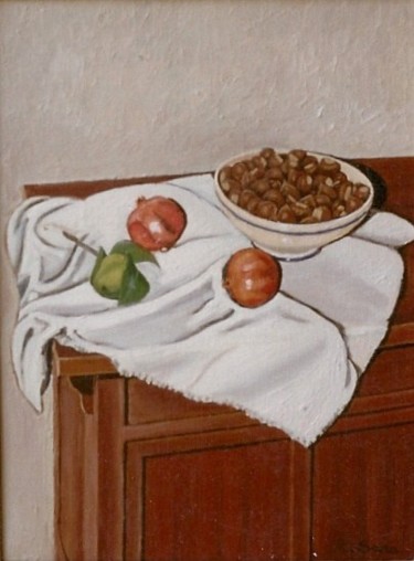 Painting titled "natura morta con ca…" by Angelo Sara, Original Artwork