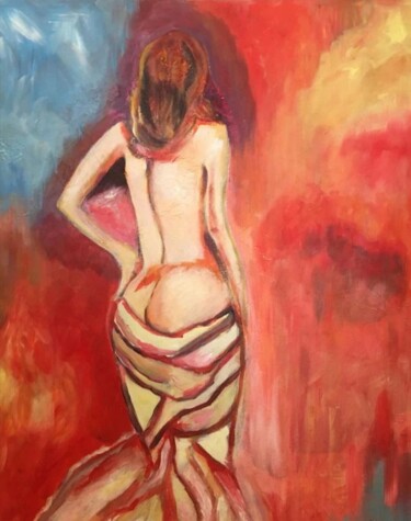 Painting titled "Feminine power" by Saria Ghanem, Original Artwork, Acrylic Mounted on Wood Stretcher frame