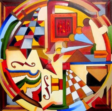 Peinture intitulée "La roue" par Sarian, Œuvre d'art originale, Huile