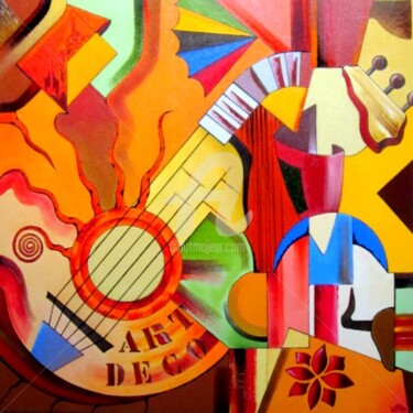 Pittura intitolato "Art Déco" da Sarian, Opera d'arte originale, Olio