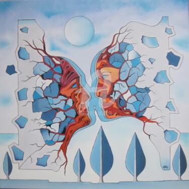 Peinture intitulée "Les Arbres" par Sarian, Œuvre d'art originale, Huile