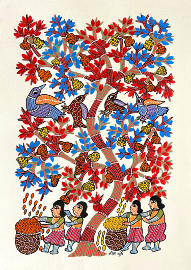 Pittura intitolato "Tree Of Life 1" da Sarita Dhurvey, Opera d'arte originale, Acrilico