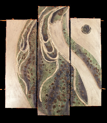 Skulptur mit dem Titel "As the River flows" von Sarita Nanni, Original-Kunstwerk, Keramik