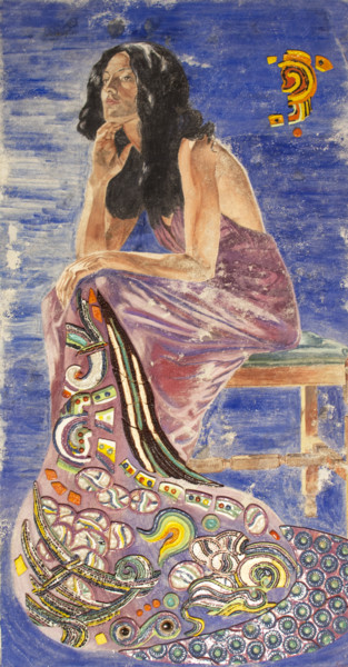 Schilderij getiteld "Angela" door Sarita Nanni, Origineel Kunstwerk, pigmenten