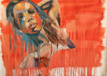 Pittura intitolato "A selfie by CHIARA" da Sarita Nanni, Opera d'arte originale, Olio