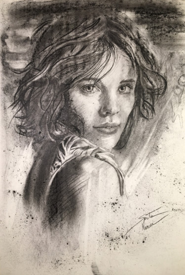 Drawing titled "RACHEL" by Sarita Nanni, Original Artwork, Charcoal