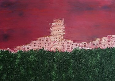 Картина под названием "A city that does no…" - Raimundas Sarka, Подлинное произведение искусства, Масло