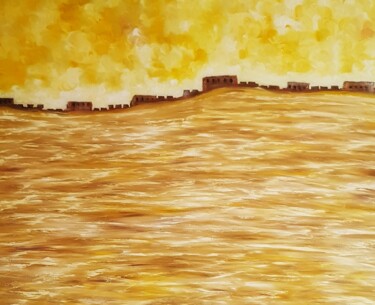Malerei mit dem Titel "Castle in the sand…" von Raimundas Sarka, Original-Kunstwerk, Öl