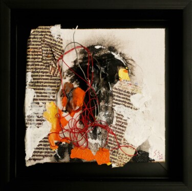 Painting titled "Experiment 1" by Sarkis Sislian, Original Artwork, Thread Mounted on Wood Stretcher frame