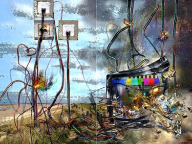 Arts numériques intitulée "DEMOCRAZY." par Pal Sarkozy Werner Hornung, Œuvre d'art originale, Peinture numérique