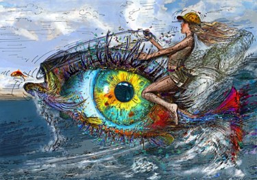 Arts numériques intitulée "Pilot Fish" par Pal Sarkozy Werner Hornung, Œuvre d'art originale