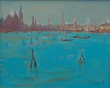 Painting titled "The Lagoon II" by Sarmite Caune, Original Artwork