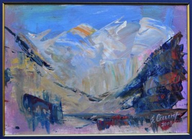 Painting titled "The snowy mountains…" by Sarmite Caune, Original Artwork
