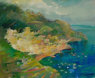 Painting titled "Amalfi" by Sarmite Caune, Original Artwork
