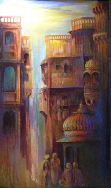 Painting titled "Jodhpur" by Sarnjit Singh, Original Artwork, Acrylic