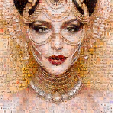 Arte digital titulada "Mosaic Girl 002" por Saro, Obra de arte original, Fotografía manipulada Montado en Aluminio