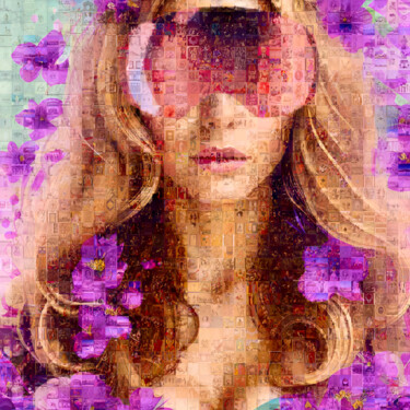 Цифровое искусство под названием "Mosiac Girl 008" - Saro, Подлинное произведение искусства, Цифровой коллаж Установлен на А…