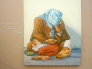 Painting titled "pourquoi?" by Med Talagoud, Original Artwork