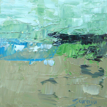 Schilderij getiteld "1160-10Q Sandy Beac…" door Saroja, Origineel Kunstwerk, Olie