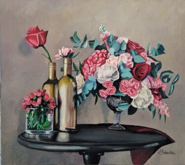 Картина под названием "Рози" - Sarovska, Подлинное произведение искусства, Масло