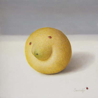 Painting titled "Un amour de citron…" by Abdolreza Sarrafi, Original Artwork, Oil