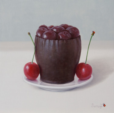 Картина под названием "Gâteau au chocolat…" - Reza Sarrafi, Подлинное произведение искусства, Масло
