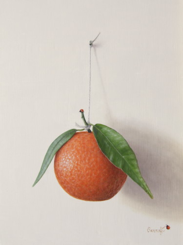 Peinture intitulée "La mandarine" par Abdolreza Sarrafi, Œuvre d'art originale, Huile